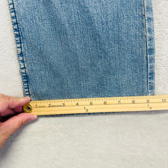 Levi Strauss Jeans Women 16 Short Med Wash Blue Denim Bootcut Stretch Low Rise - Picture 12 of 13
